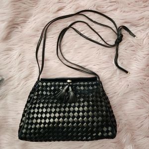 Cosci woven suede & leather tie crossbody